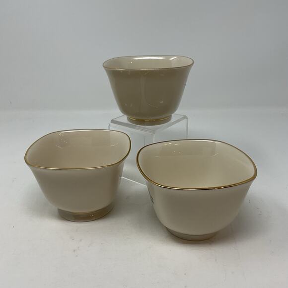 Lenox Holiday Dimension Square Treat Bowls Set Of 3 Christmas Holly Berry Candy - Picture 2 of 13